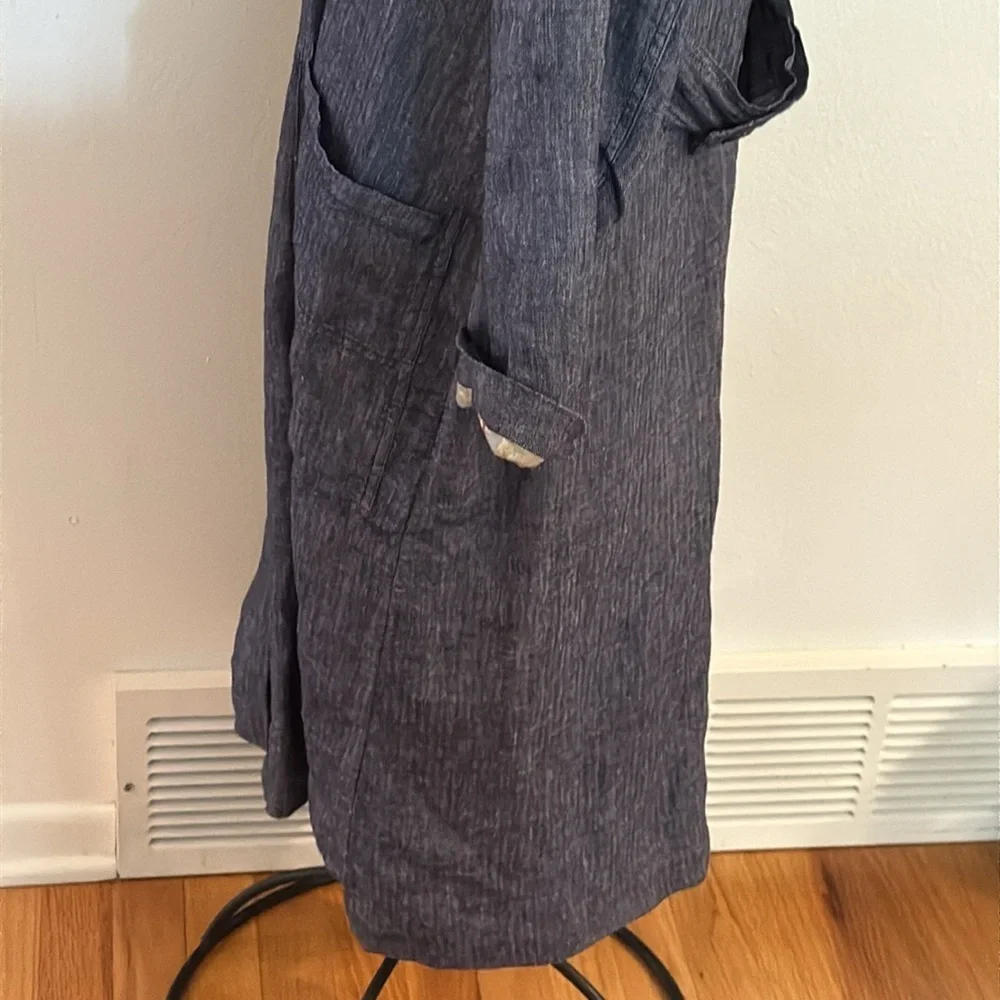 Sundance M Duster Jacket lightweight Chambray Floral lined Denim Jacket VGUC - Picture 4 of 10